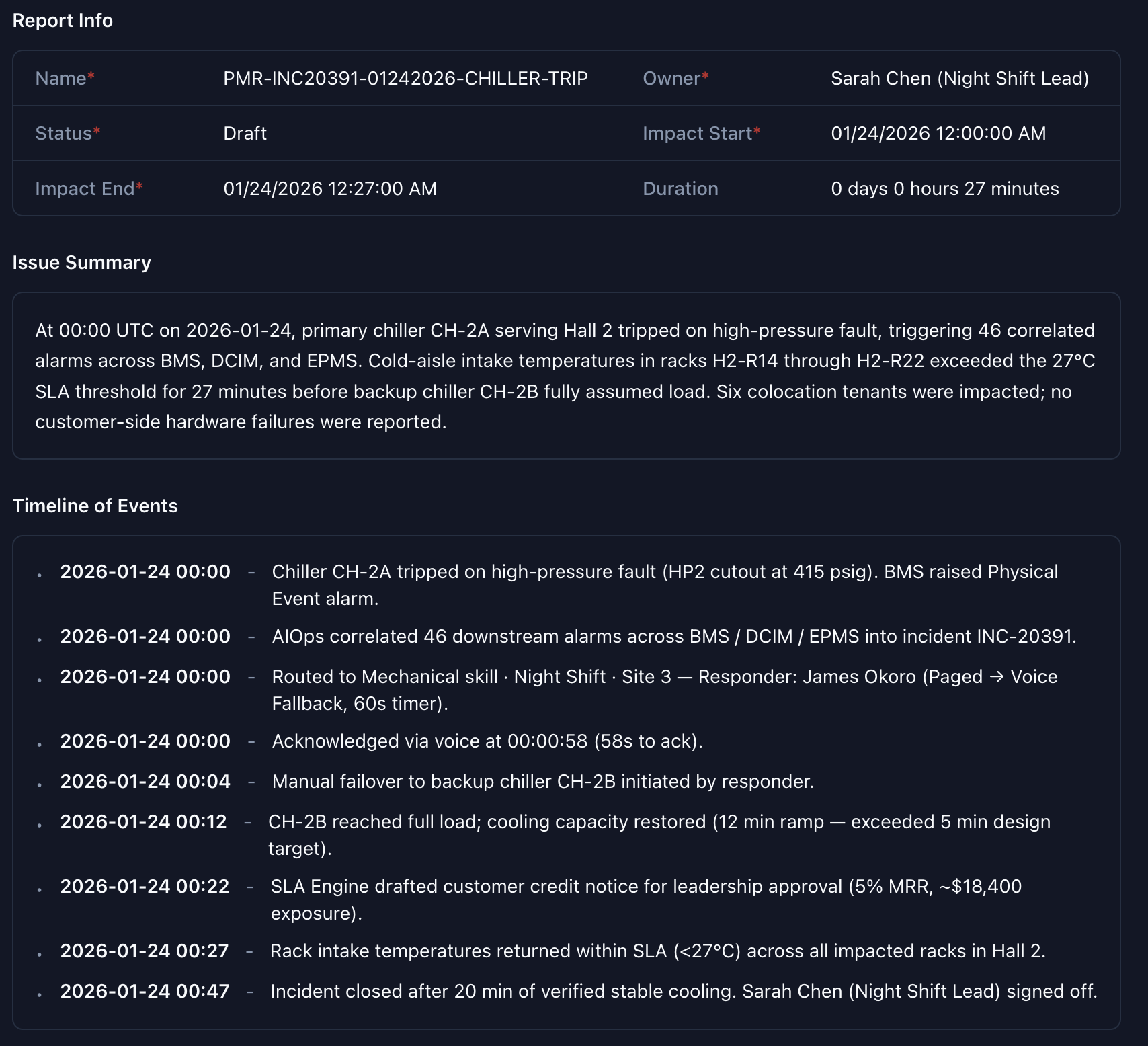 Data Center - Audit-Ready Record Section