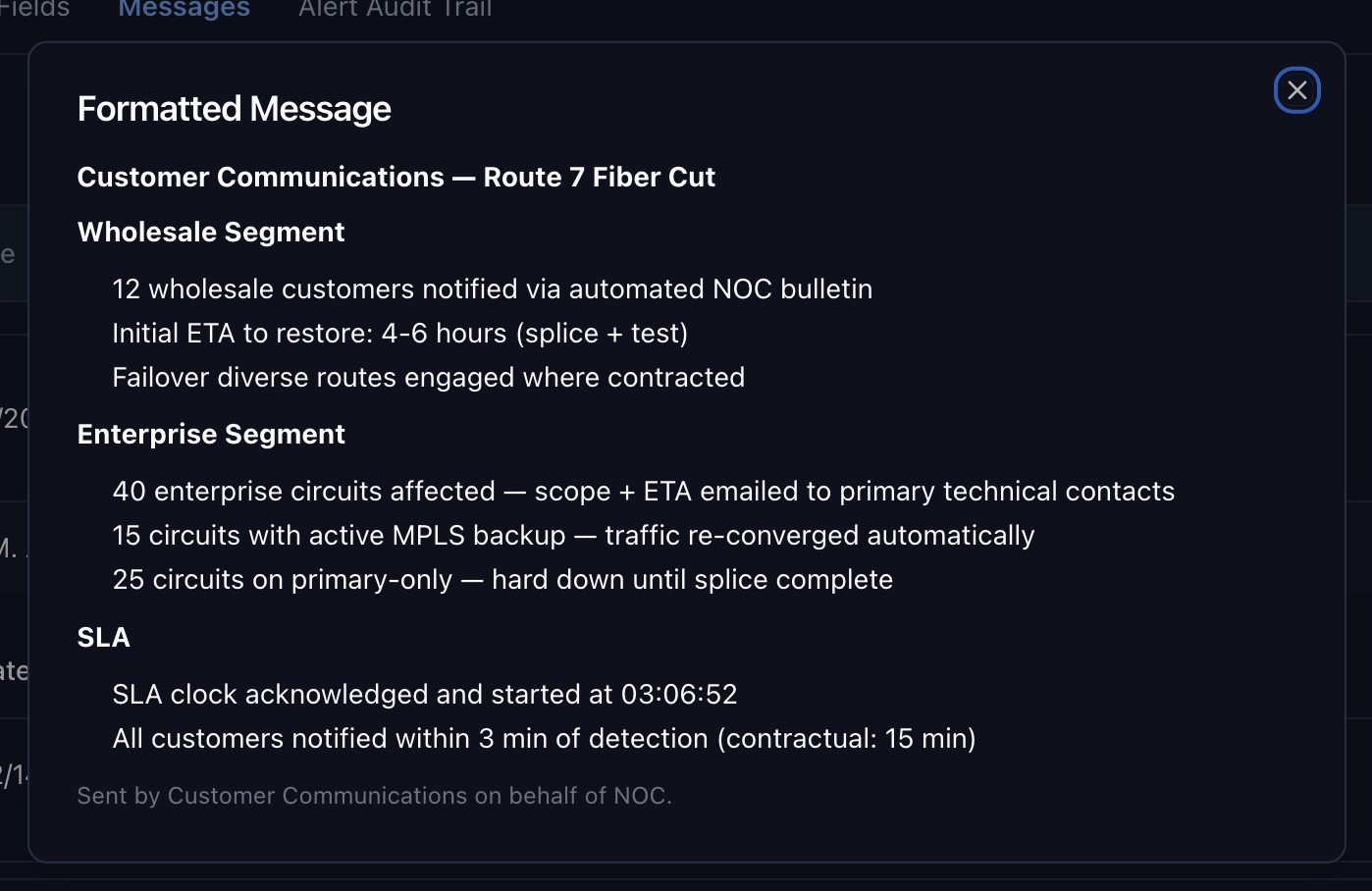 Telecom - Customer Communication Section