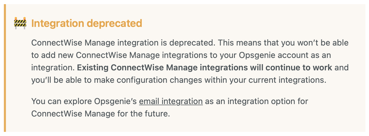 ConnectWise Manage Integration
